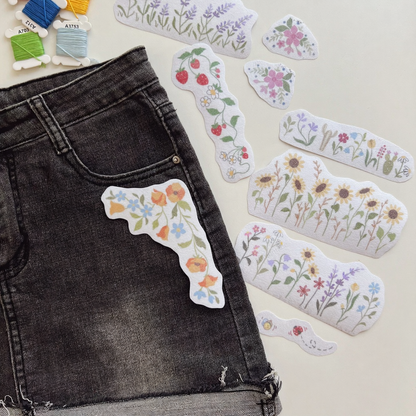 Water Soluble Embroidery Templates - Floral Collection