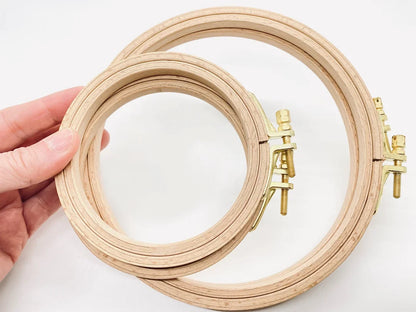 Hoops for Embroidery - needlework and cross stitch display frame Set of 5