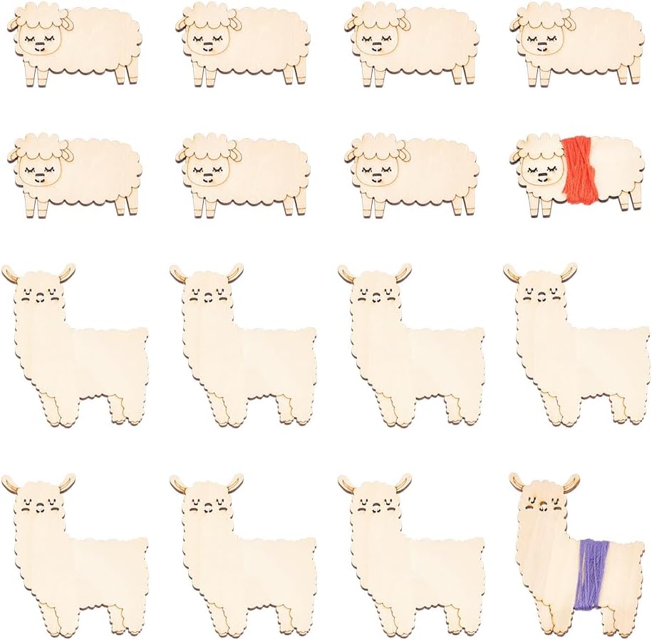 Wooden Alpacas Floss Bobbins - 20 PCS