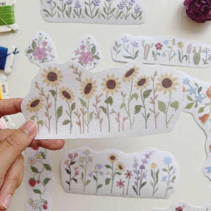 Water Soluble Embroidery Templates - Floral Collection