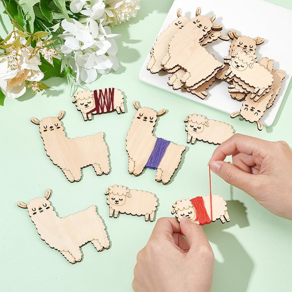 Wooden Alpacas Floss Bobbins - 20 PCS