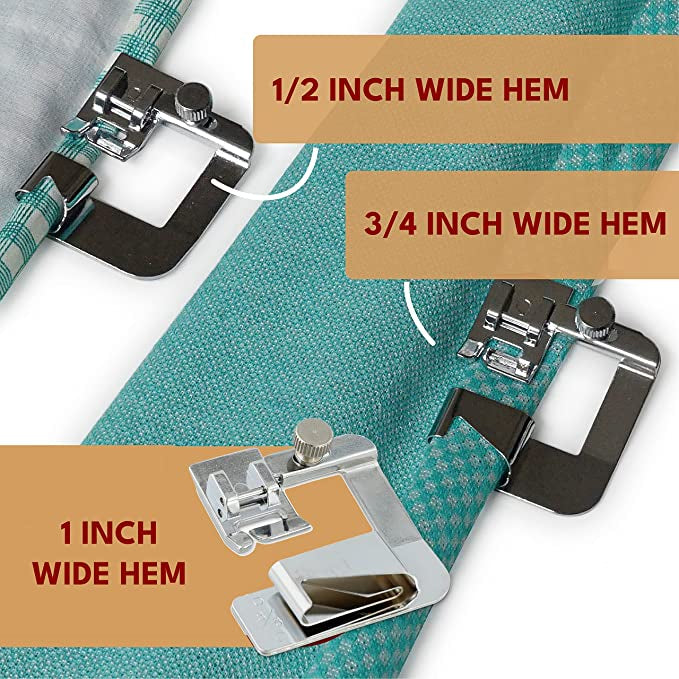 Wide Rolled Hem Presser Foot Set