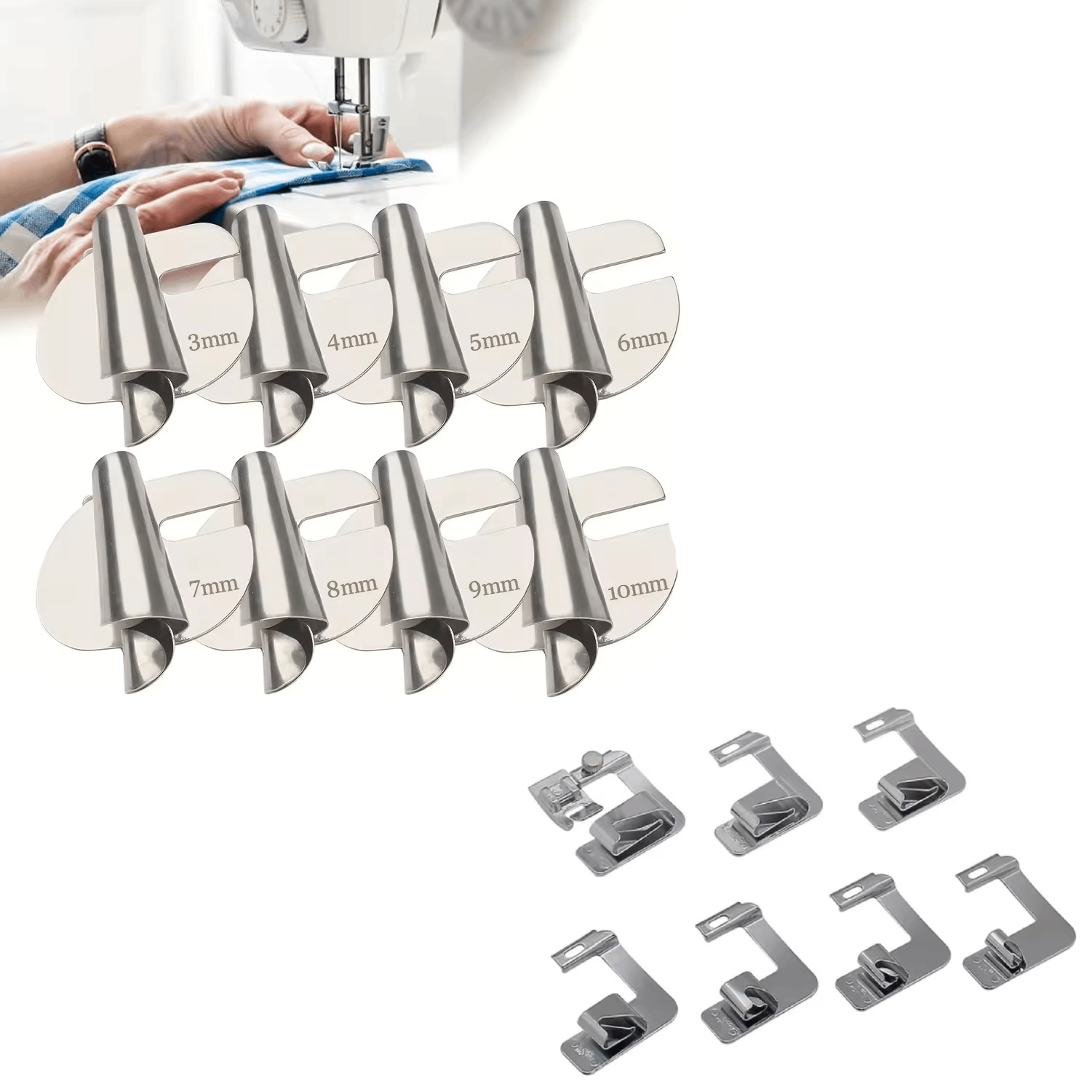 Wide Rolled Hem Presser Foot Set