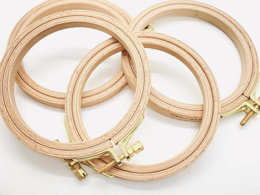 Hoops for Embroidery - needlework and cross stitch display frame Set of 5
