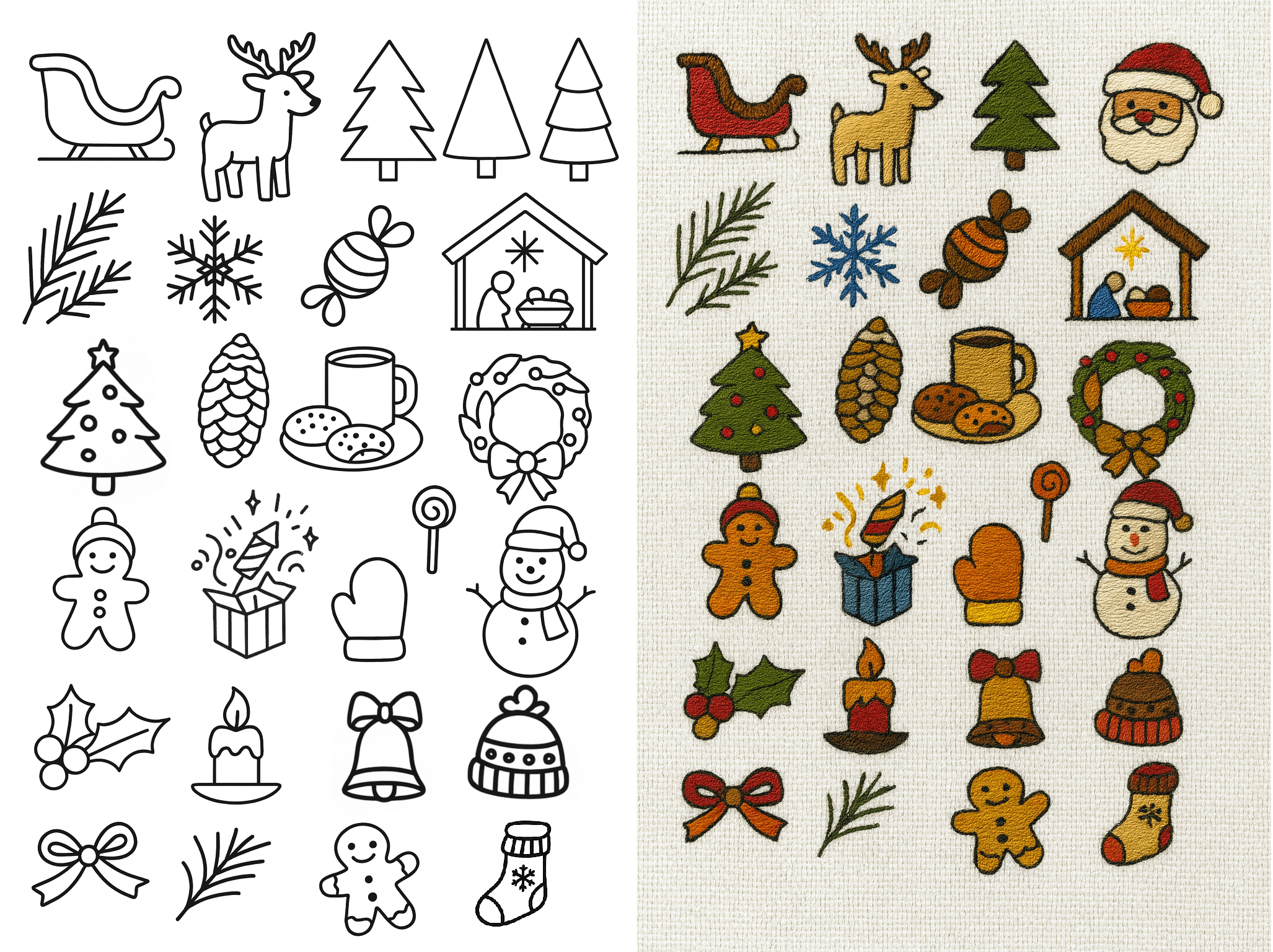 Water Soluble Embroidery Patterns - Christmas