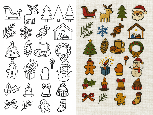 Water Soluble Embroidery Patterns - Christmas